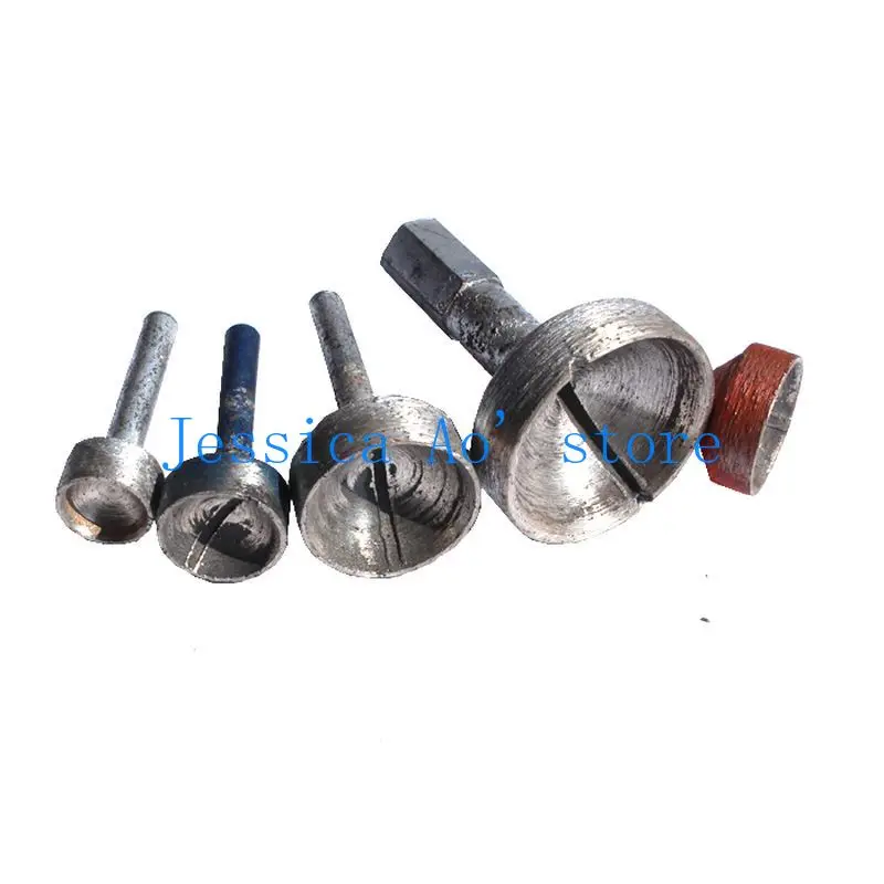 4pcs 14-28mm Hollow Diamond Grinding Head Beads Eyeball Grinding Tool Convex Ball Carving Stone Marble Granite Cutters
