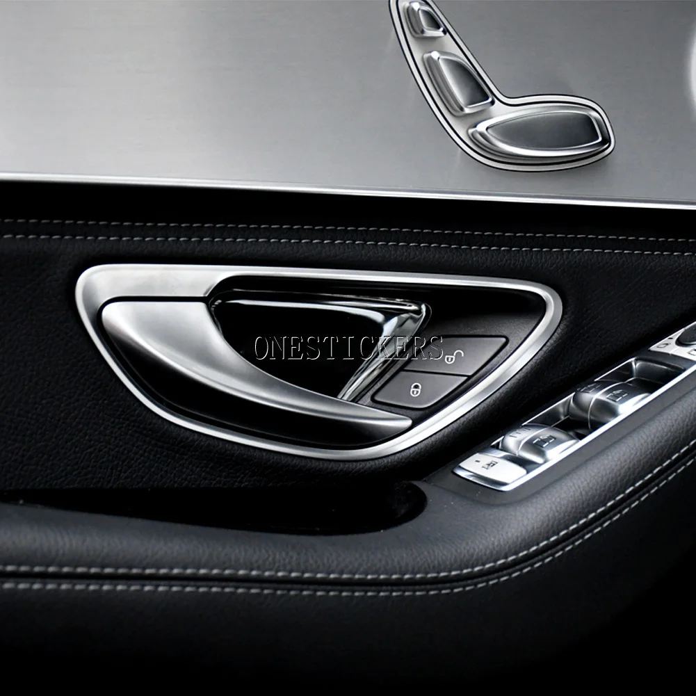 For Mercedes Benz C Class W205 E Class W213 GLC X253 Coupe Stainless Steel Car Accessories Inner Door Handle Bowl Trim Cover NEW