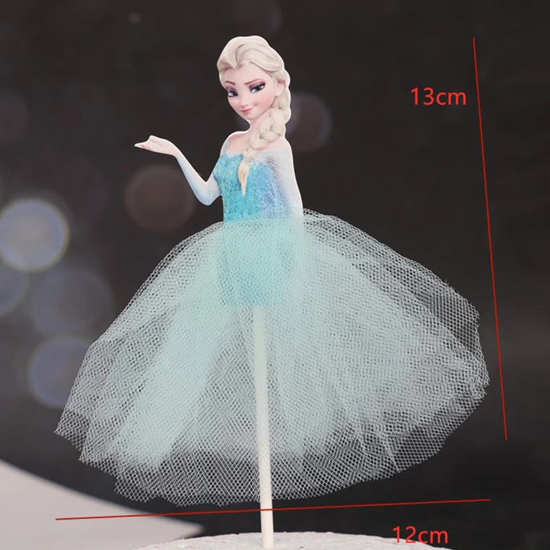 1Pcs/lot Disney Elsa Anna Princess 13cm cake Toppers Girl\'s Birthday Cake Accessories Cake Topper Party Decor Suppliy