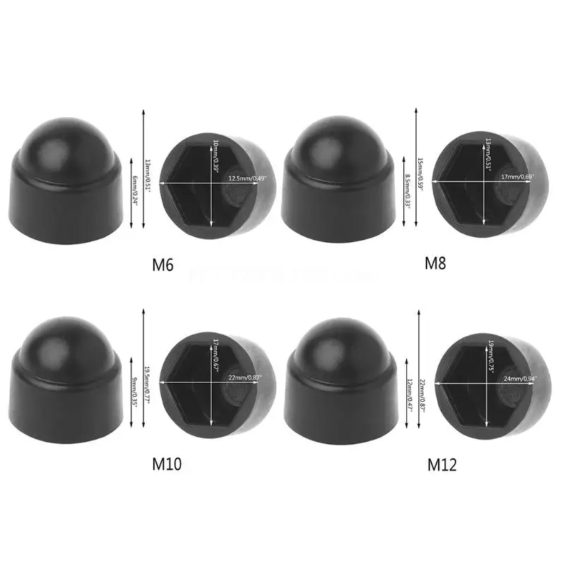 10Pcs M6 M8 M10 M12 Bolt Nut Dome Protection Covers Exposed Hexagon Plastic