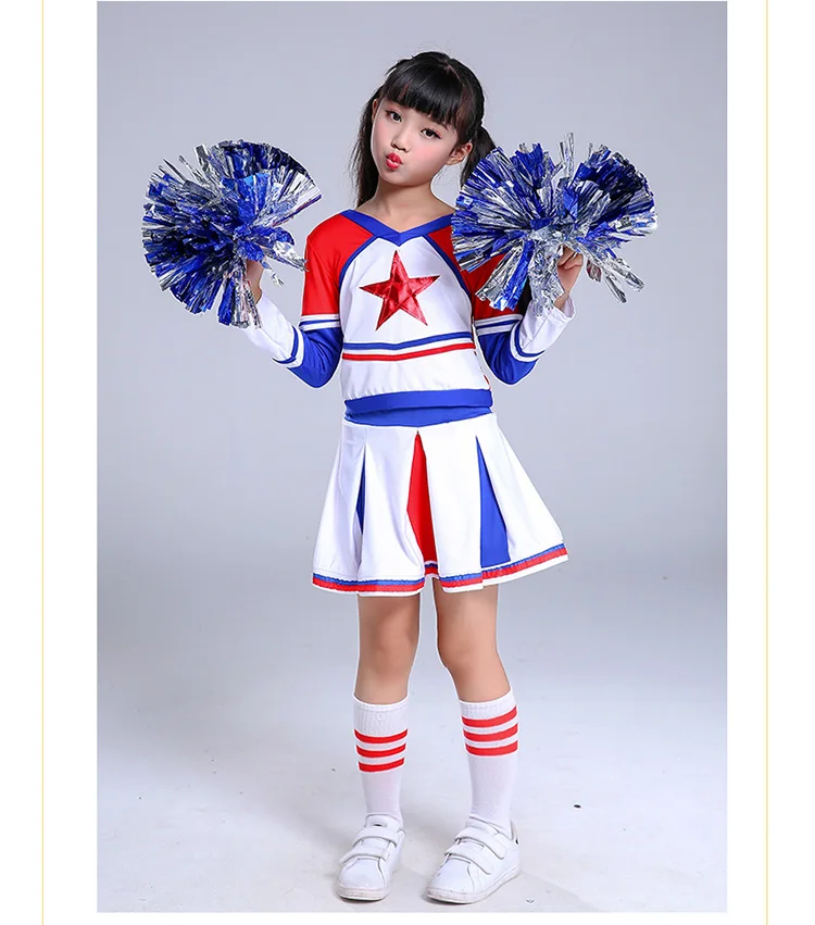 Uniforme de pom-pom Girl pour filles, Costumes de danse de rue pour enfants, costume de sport pour enfants, compétition de scène