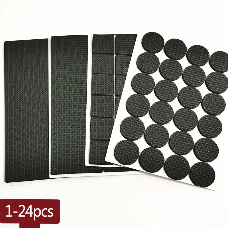 

1-24PCS Black Self Adhesive Furniture Leg Feet Rug Felt Pads Slip Mat Bumper Damper For Chair Table Floor Protector Anti Noisy