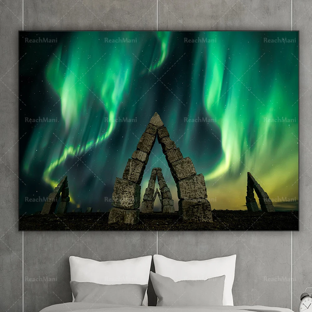 Blu-ray abstract paintings of old buildings on canvas independent murals living room canvas modern art posters and prints