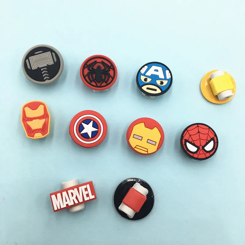 MINISO MARVEL USB Cable Earphone Protector Management Data Line Organizer Clip Protetor De Cabo Cable Winder For IPhone Android