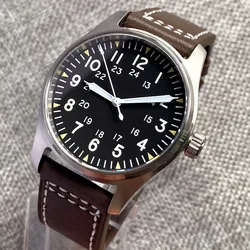 NH35 PT5000 Pilot Diver Automatic Watch Men Orange Markers Sapphire Glass Tandorio Brand White Hand Field Wristwatch Sport Clock