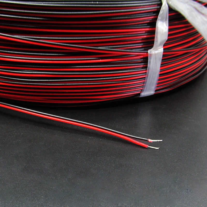 1 Meter Rood Zwart 2Pin PVC Kabel Electrico Koper Rubber LED Draad Geïsoleerde Extend Cord Car Audio Kabel Luidsprekerkabel kabel