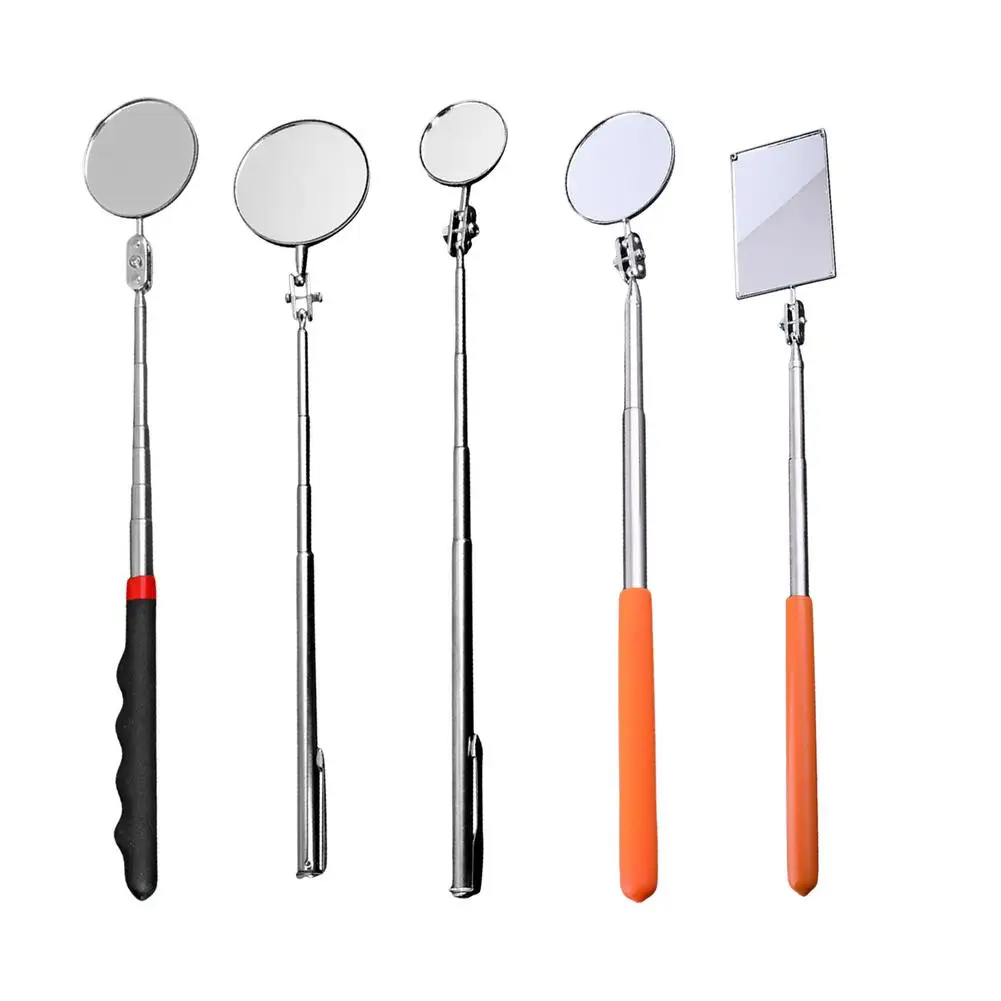 Vehicle Telescopic Inspection Mirror Portable Round Square 360 Degree Rotating Inspection Mirror 50MM Metal Framed Inspection