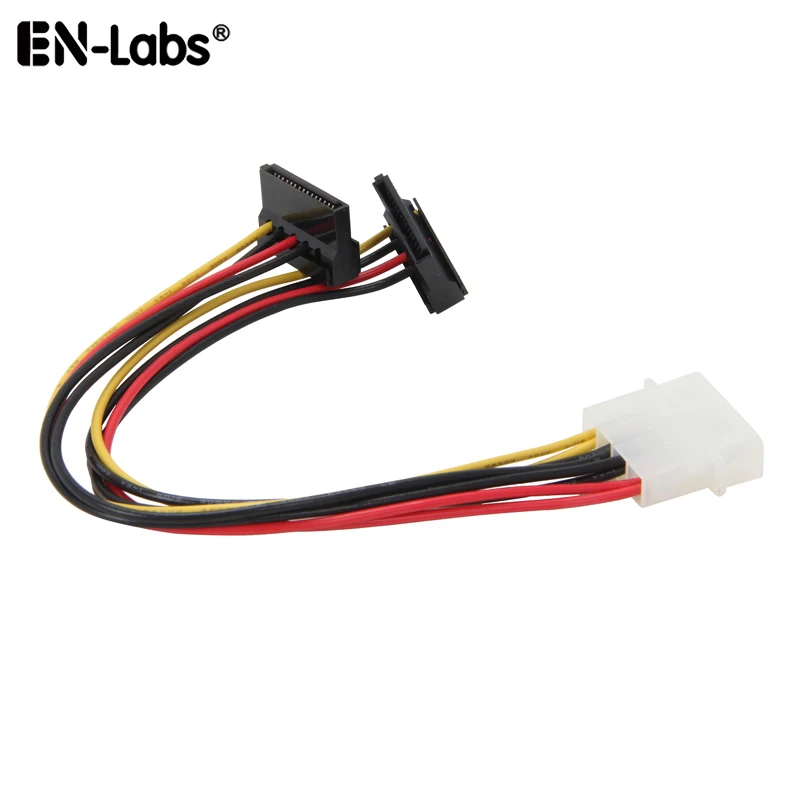 Molex SATA Adapter Power Cable,Molex 4pin 2 SATA Power Connector Splitter,IDE 4 pin Spliter SATA 90 Degree for Hard Drive SSD