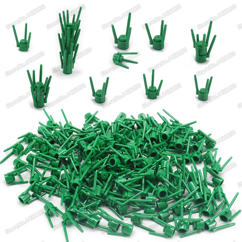 Blade grass Green plant Building Blocks Accessories Assembling city forest garden Figures Street view model child christmas toys