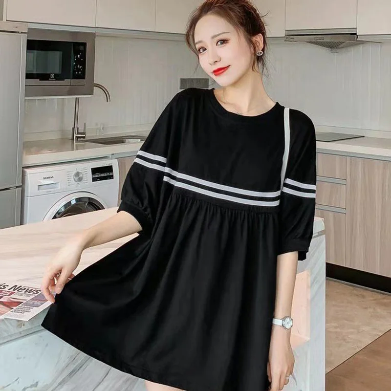 Loose Top Women\'s T-shirt Kpop Woman Clothes T-shirts Blouse Y2k Streetwear Korean Fashion Retro Oversized Blouses 2024 Summer