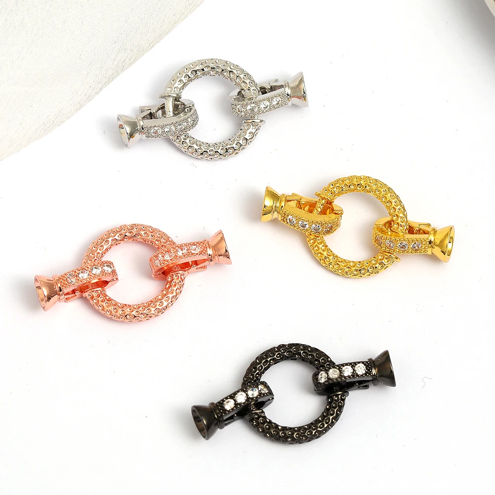 JUYA 5 Pcs Cubic Zirconia Fastener Lobster Clasps Hooks Connectors DIY Handmade Jewelry Accessories For Bracelet Necklace Making