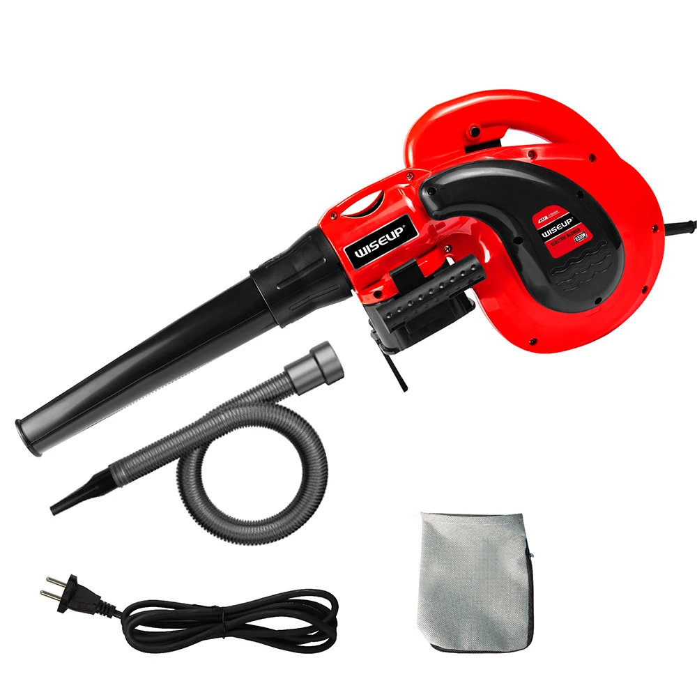 WISEUP 600W Electric Air Blower 6 Variable Speed Snow Blower Leaf  Blower Multi-Purpose Blower/Sweeper/Dust Cleaner Power Tool