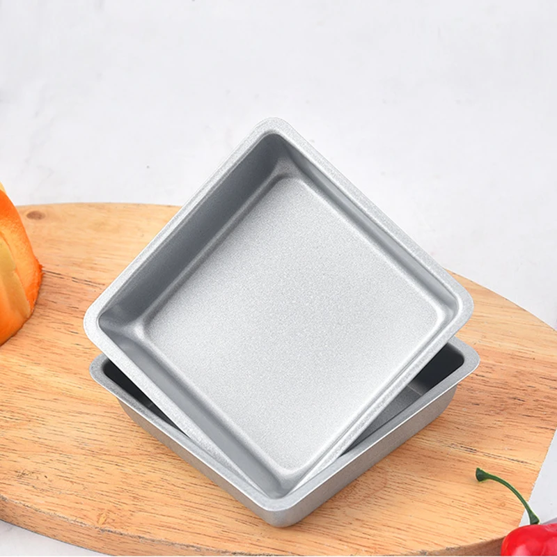 4 Inch Square Mini Cake Mold Non-Stick Bread Pizza Baking Tray Carbon Steel Cake Pan Baking Dish Bakeware Kitchen Accessories