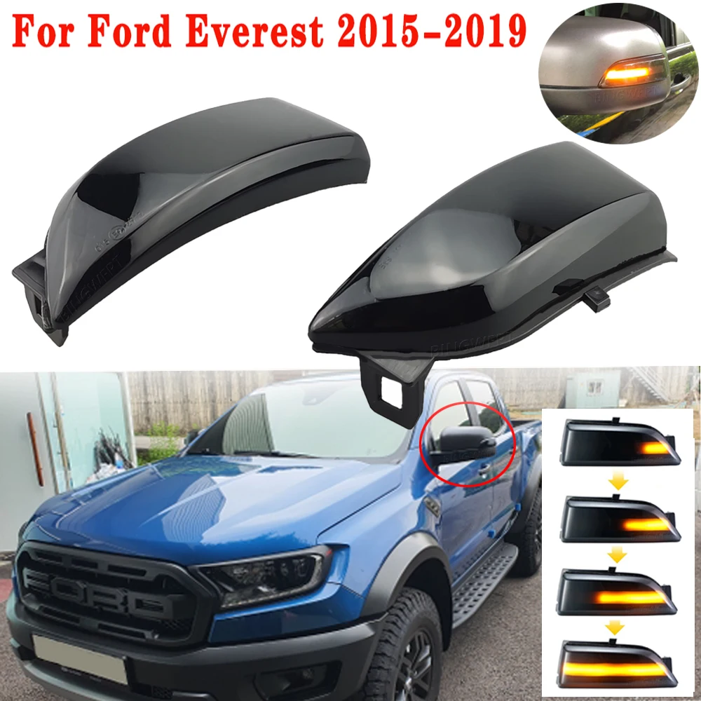 

LED Dynamic Turn Signal For Ford Everest 15-2019 Ranger T6 Raptor Wildtrak 12-19 Side Mirror Sequential Blinker Indicator Light