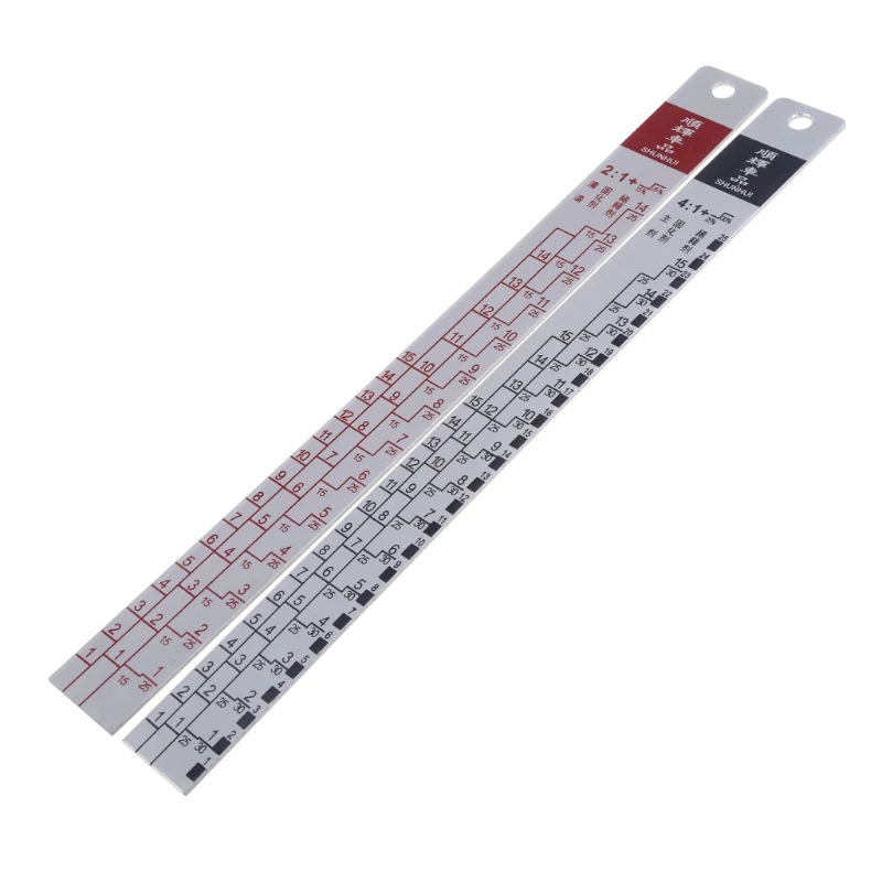 Mixing Tool Standard Car Paint Ruler Suitable for Cars Paint Ruler Ruler Paint Tool Black/R-ed Rulers Drop shipping