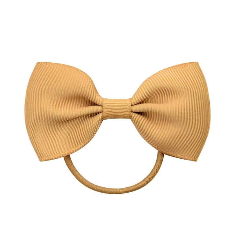 10Pcs Fashion Baby Elastic Rubber Band Head Rope Mini Solid Ribbow Bow Tie For Girls Ponytail Hairpins Hair Accessories Gift