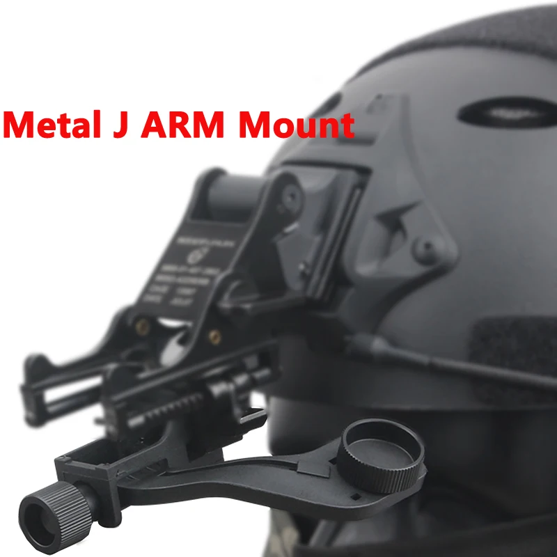 Taktyczne z tworzywa sztucznego metalu J ramię NVG Mount kask Adapter wspornika do polowania Airsoft Pvs 14 gogle noktowizyjne pasuje do Mich szybko