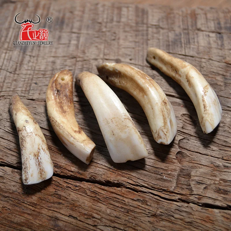 5pcs Camel Teeth Natural Bone Beads Pendants For Diy Jewelry Making Primitive tribal ornaments Jewelry Accessories