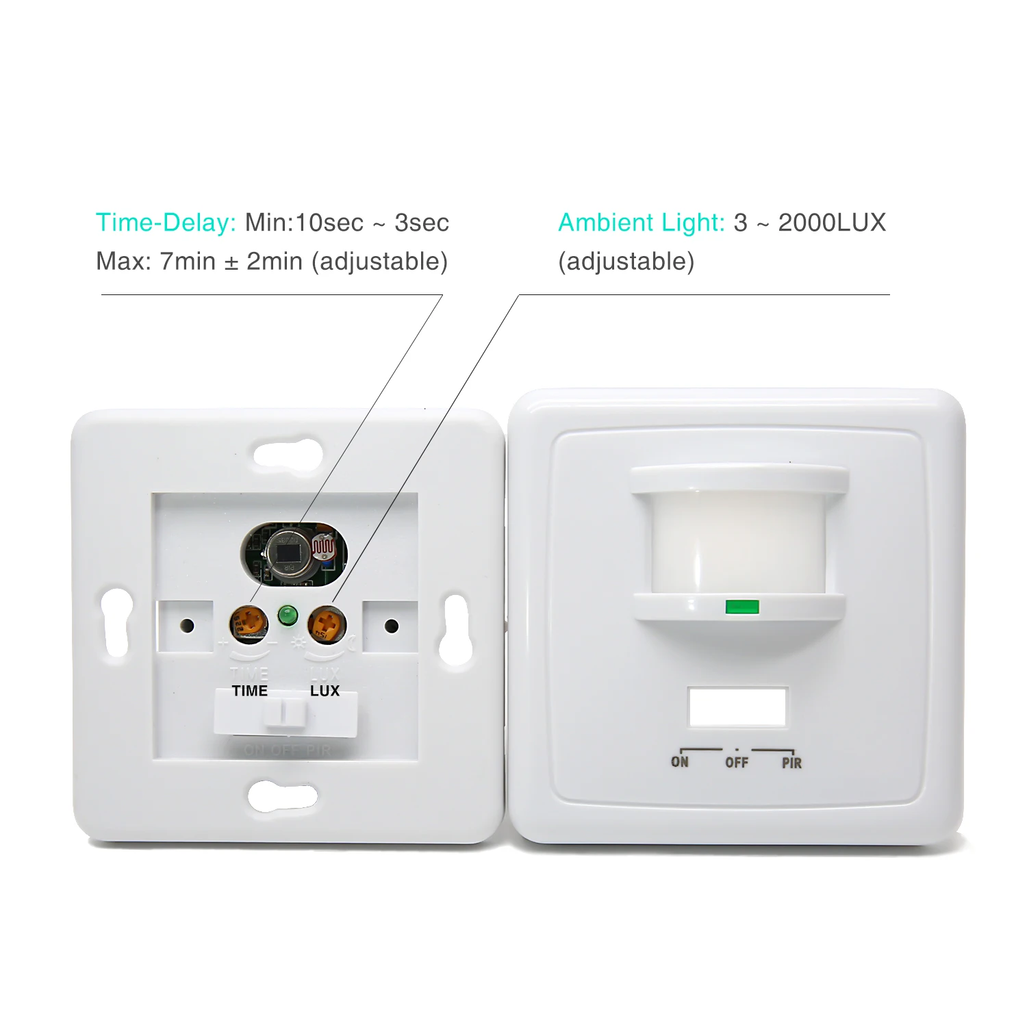 220V ON OFF PIR Wall Mount Motion Sensor Switch Automatic Infrared Light Switch with Time Delay 7mins