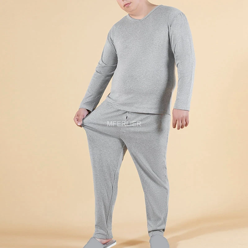 Spring Autumn Thermal Underwear 5XL 6XL 7XL 8XL 150kg Large Size V Neck Men Long Johns