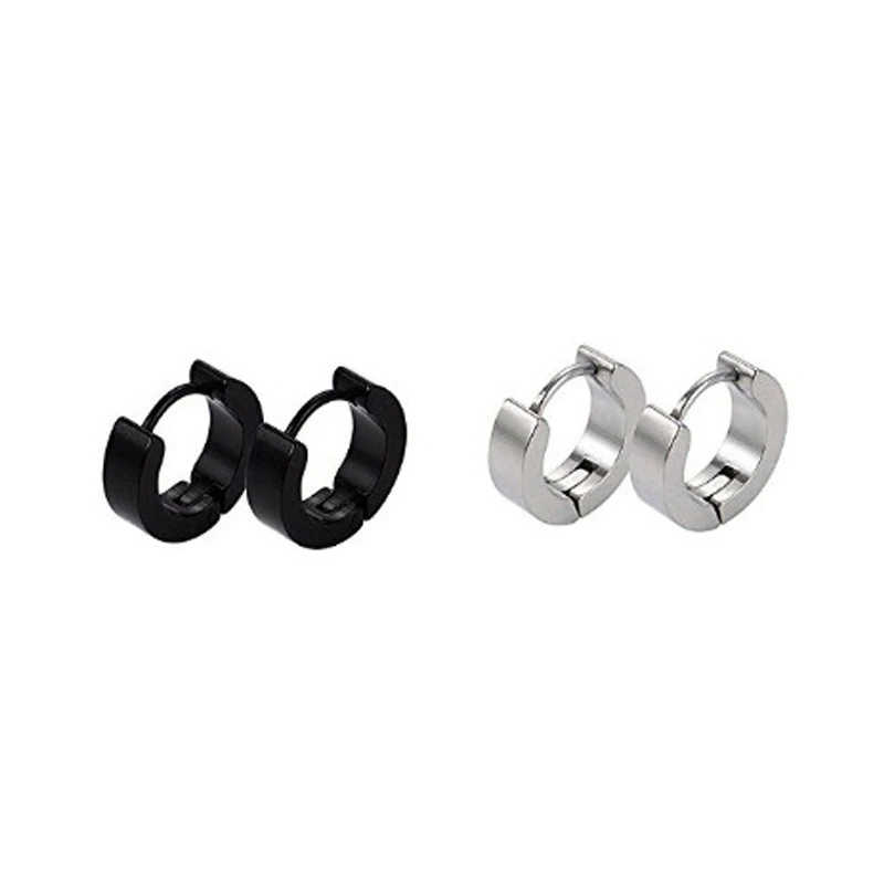 50pcs Punk Hoop Earrings Trendy Small Women Girl Coloful Round Circle Earring Anti-allergy Brinco Accessories Stainless Steel