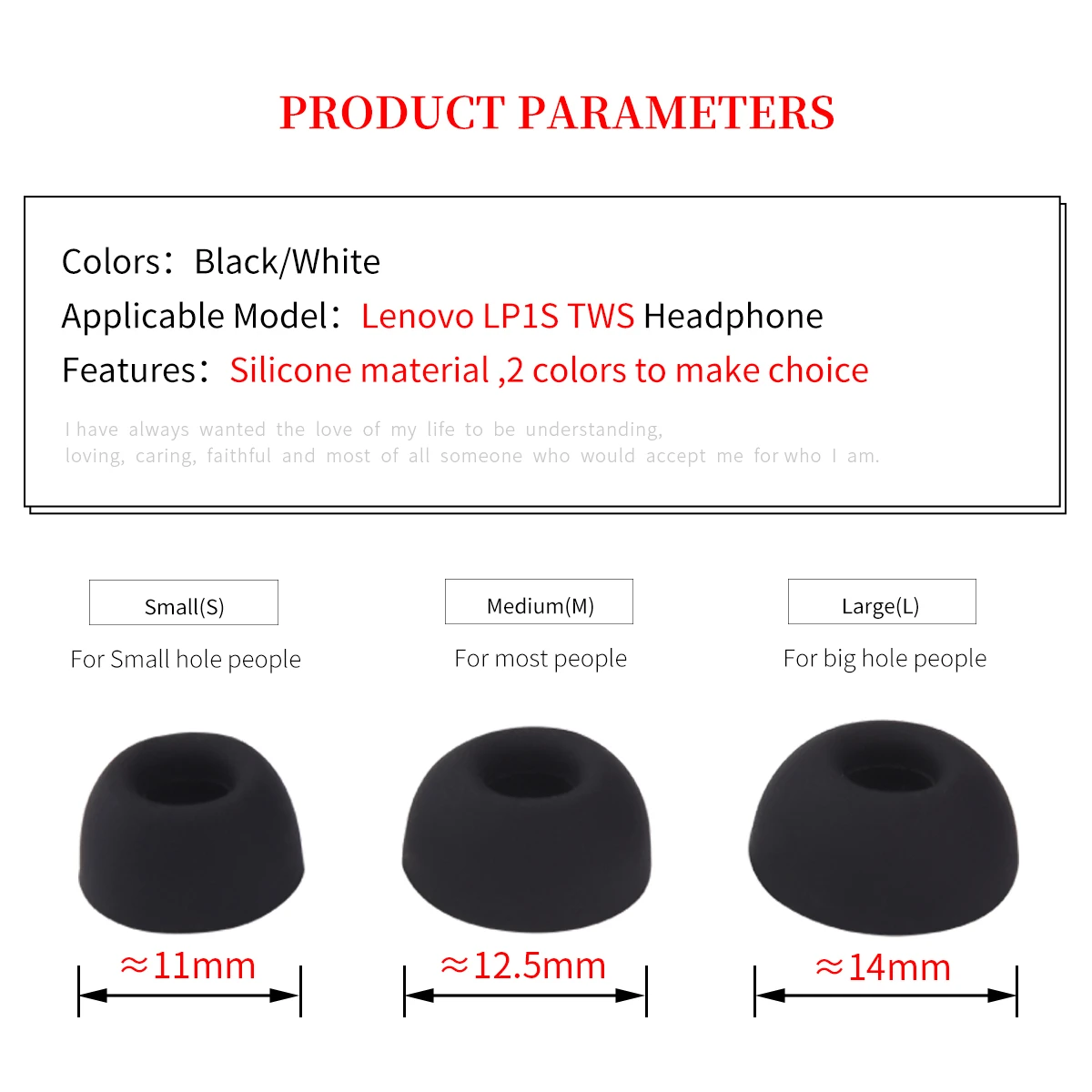 6Pcs Silicone Ear Tips for Lenovo LP1S TWS Eartips for Edifier Lollipods Pro NB2pro Ture Wireless Tips Oval Mouth Earplugs