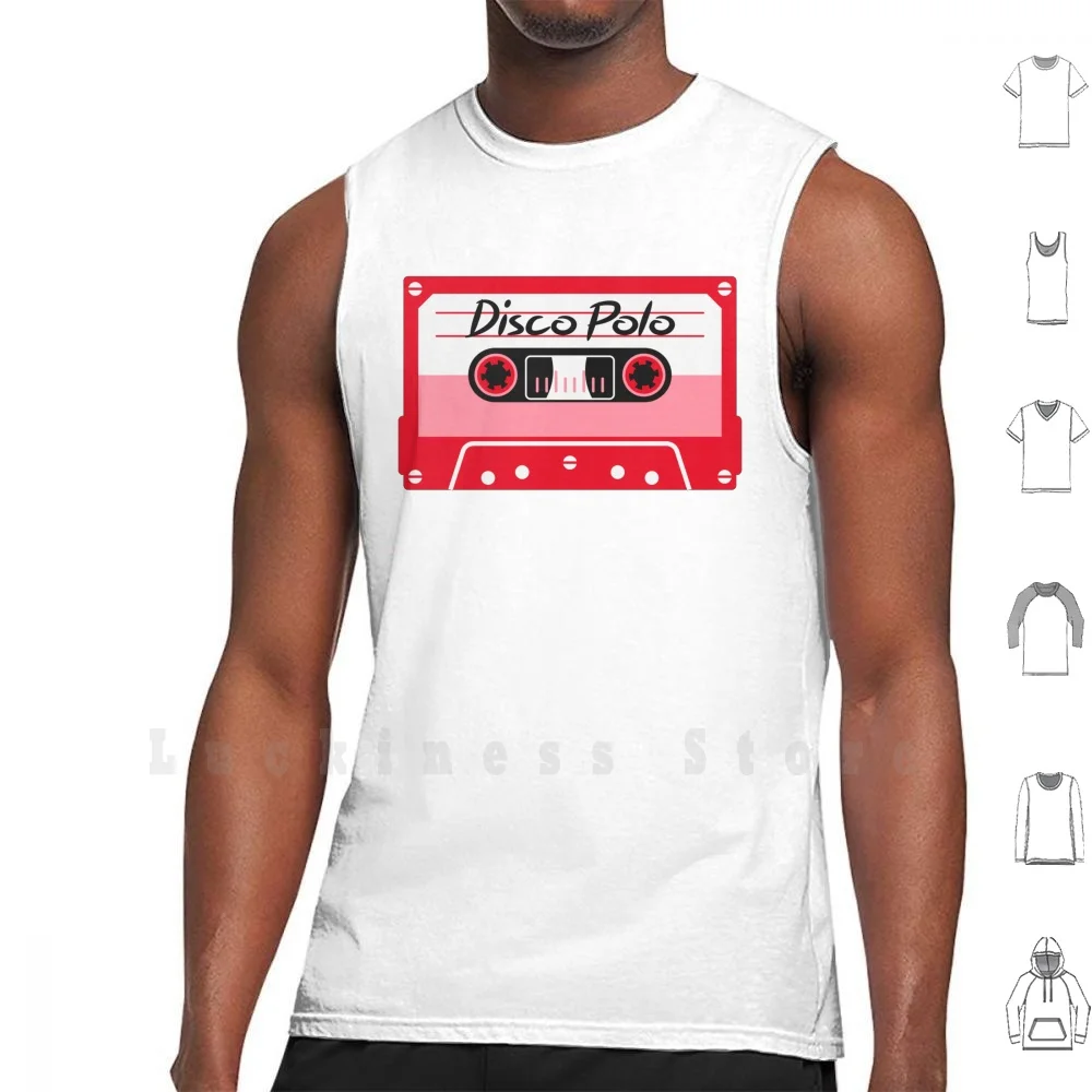 Funny Polish Music Cassette tank tops vest 100% Cotton Funny Polish Poland Polska Flag Disco