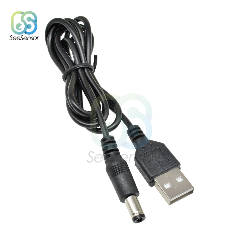 80cm USB Port to 5.5*2.1mm 5V DC Barrel Jack Power Cable Connector USB Converter Adapter Extension Cable