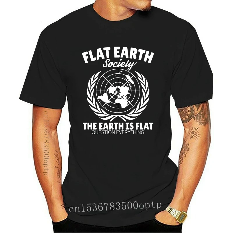 New Flat Earth Society T-Shirt2021 2021 100% Cotton T-Shirts Men T Shirt Clothing Plus Size Tees