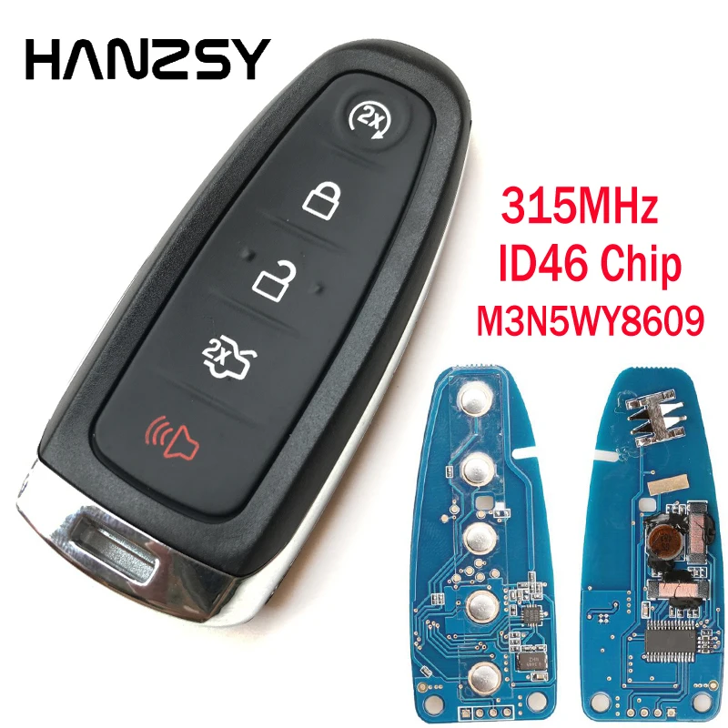 

10Pcs Car Remote Key For Ford Explorer Edge 2011 2012 2013 2014 2015 2016 2017 Keyless Entry System ID46 Chip 315MHZ Smart Key