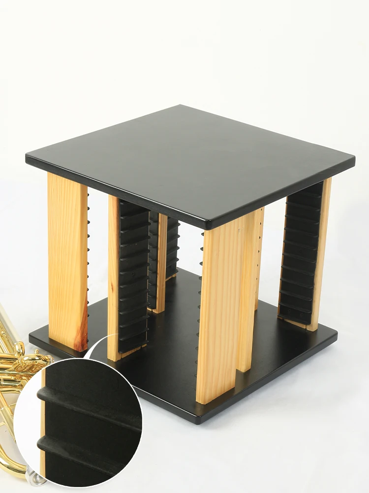 European Style Rotatable Wood CD Rack Game Disk Rack Creative Game CD Storage Box Black Gum Record Shelf