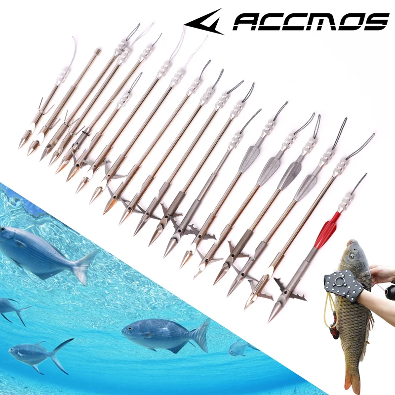 6pcs Stainless Steel Deep-water Shot Fish Darts Slingshot Fish Catapult Fish Slingshot Arrow Head Catapult