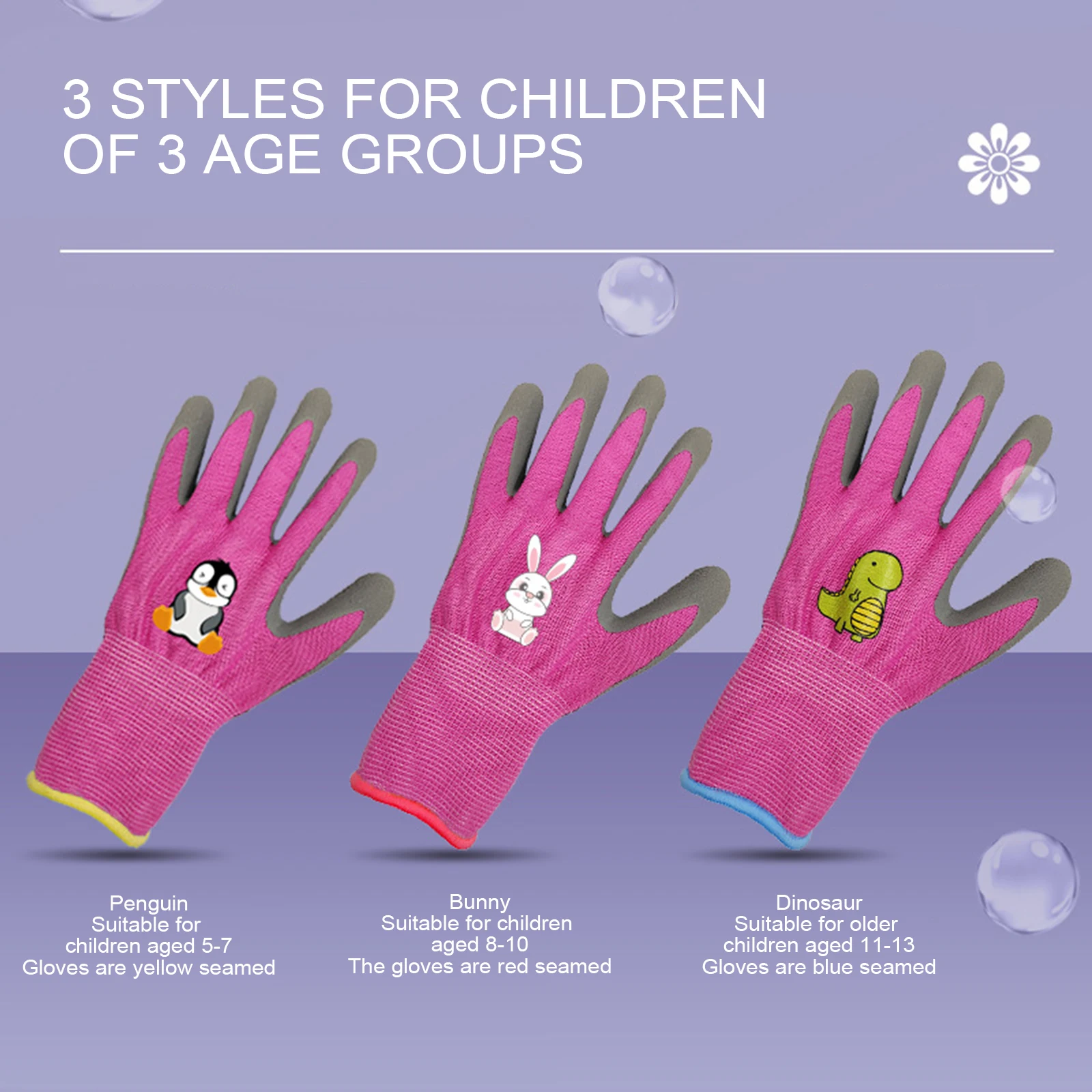 Kids Gardening Gloves ForToddlers Oil Resistant Lightweight Waterproof Safety Breathable Safe Without Odor Durable