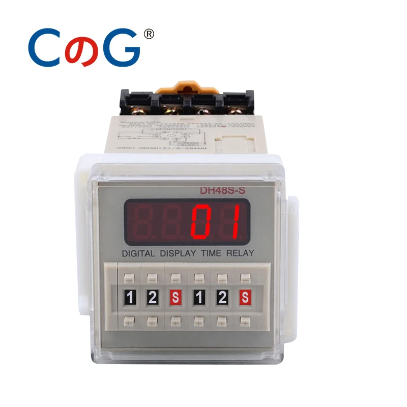 CG DH48S-1Z Digital LED Programmierbare Timer SPDT Zeit Relais Schalter DH48S 0,01 S-99H99M DIN SCHIENE AC110V 220V 12V 24V DC Mit Basis