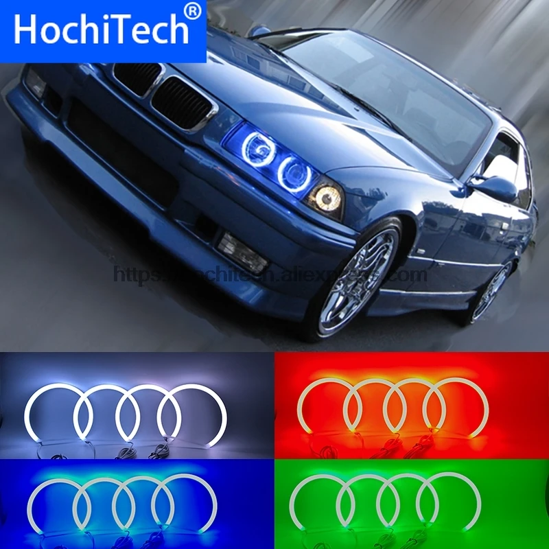 

HochiTech 5050 SMD Хлопковый многоцветный RGB светодиодный комплект Angel Eyes с дистанционным управлением для BMW 3 серии E36 1990-2000 автомобильный Стайлинг