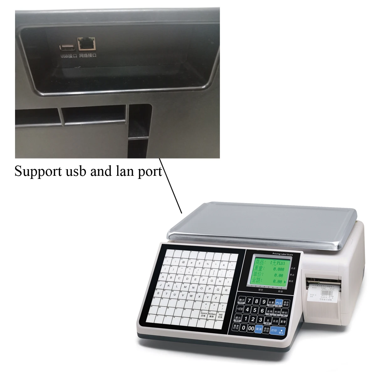 30KG Commercial Price Computing Retail Electronic Balance with Printer Label Printing Scale HS-A02