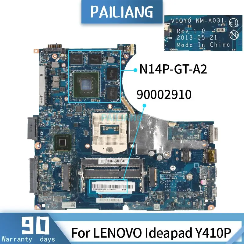 90002910  For LENOVO Ideapad Y410P NM-A031 SR17E N14P-GT-A2 Mainboard  Laptop motherboard tested OK