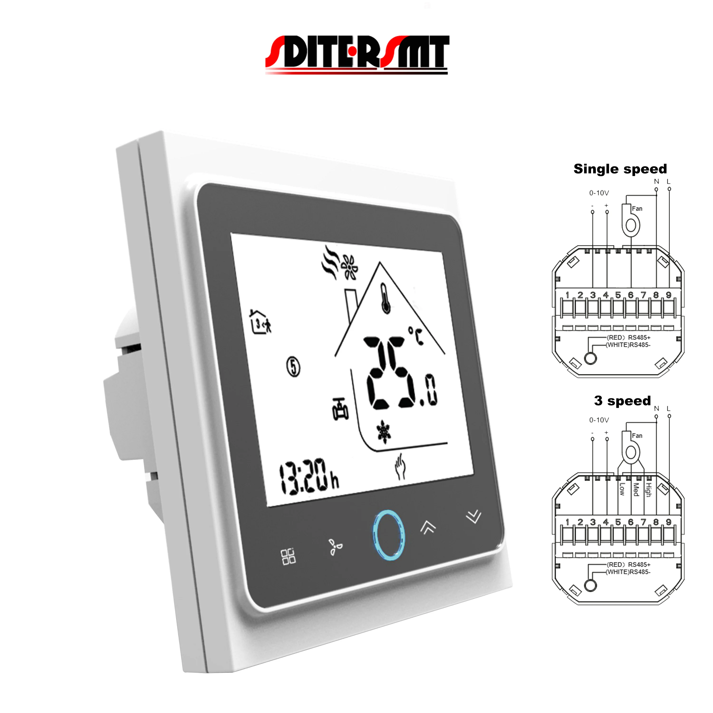 Termostato de calor proporcional, 24v 95-240v, rs485 0-10v válvula de calor para 1, 3 ou 3 engrenagens de controle de temperatura aplicável, transformação