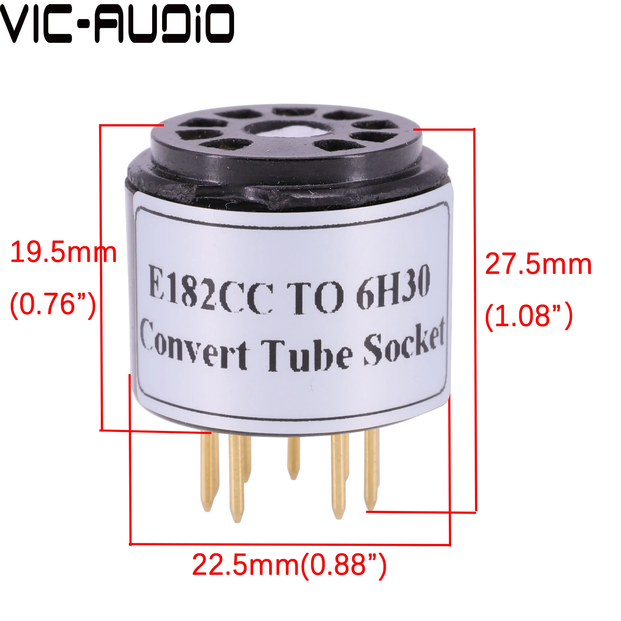 Adaptateur de Tube à vide Audio E182CC (haut) à 6H30 (bas), 9 broches à 9 broches, convertisseur de prise, livraison gratuite, 1 pièce