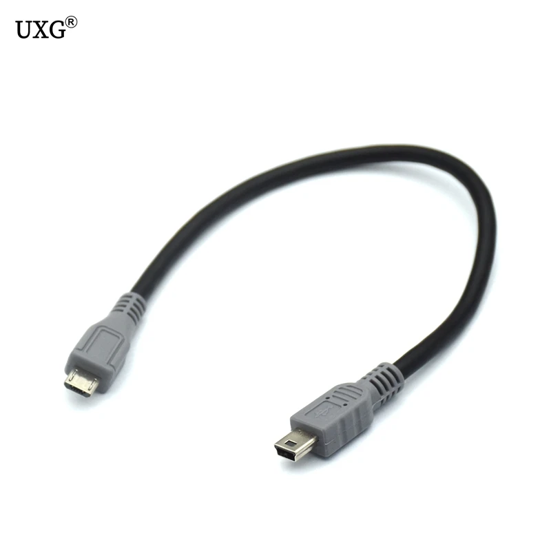 Micro USB OTG Type B Male To Micro Mini Male 5 Pin Converter OTG Adapter Lead Data Cable 25cm 50cm 1m