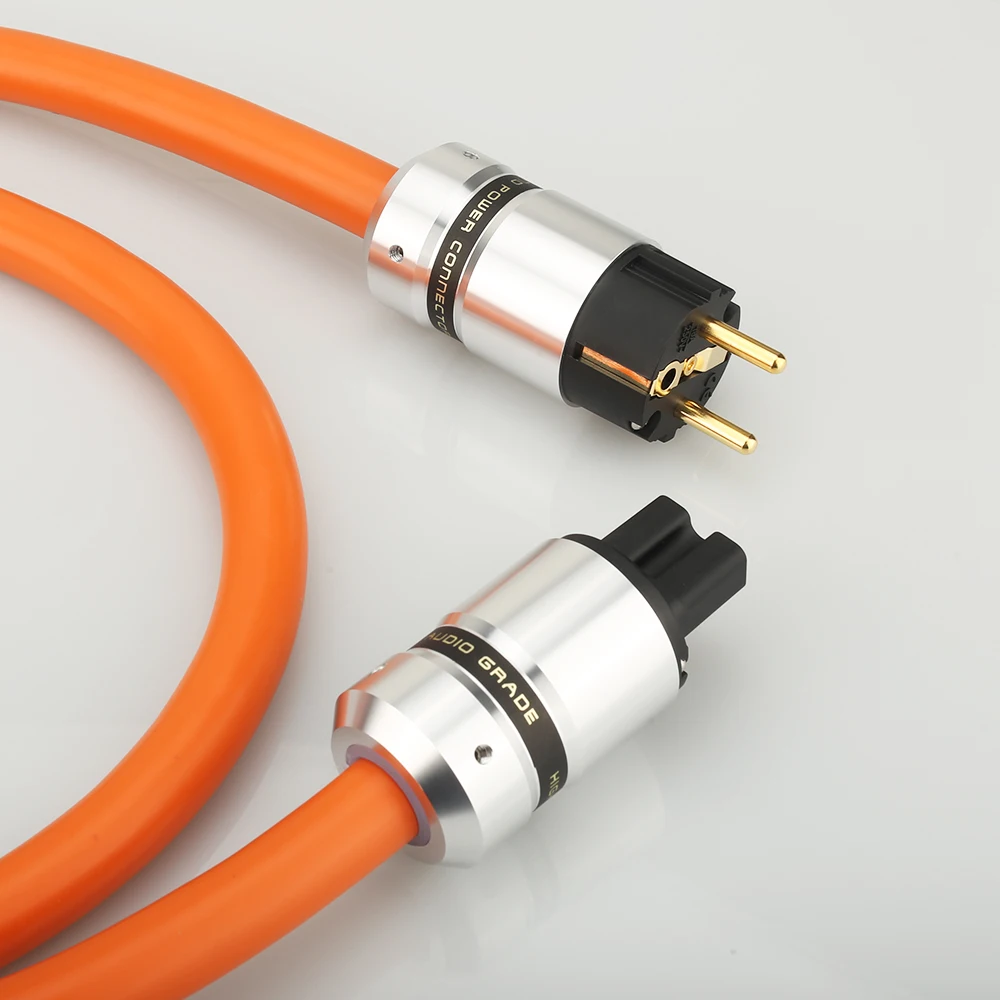 Audiocrast P113 5N OFC Pure Copper European standard Power Connector EU Schuko Power Cord HIFI