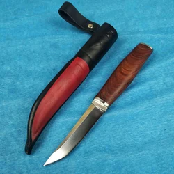 Free shipping Handmade 440C steel Hunting Knife Camping Survival Fixed Blade wood handle Tactical Knife