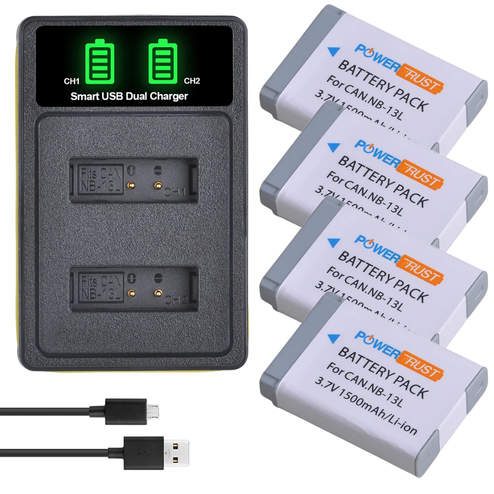 1500mAh NB-13L NB13L NB 13L Battery + LCD USB Charger for Canon G7 X Mark II G7X G5 X G5X G9 X G9X SX620 SX720 HS Batteries