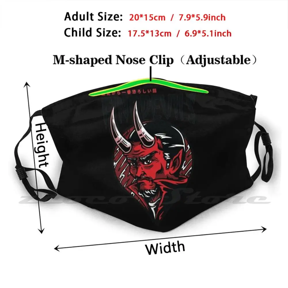 Red Devils Mask Cloth Reusable Print Filter Washable Red Devils Devil Demon Fiend Dickens Daemon Lucifer Satan Satanic Satan