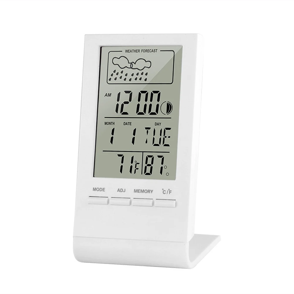 Mini Digital Indoor Thermometer and Hygrometer Humidity Meter Gauge Clock Weather Station Forecast Max Min Value CX-220 ﻿