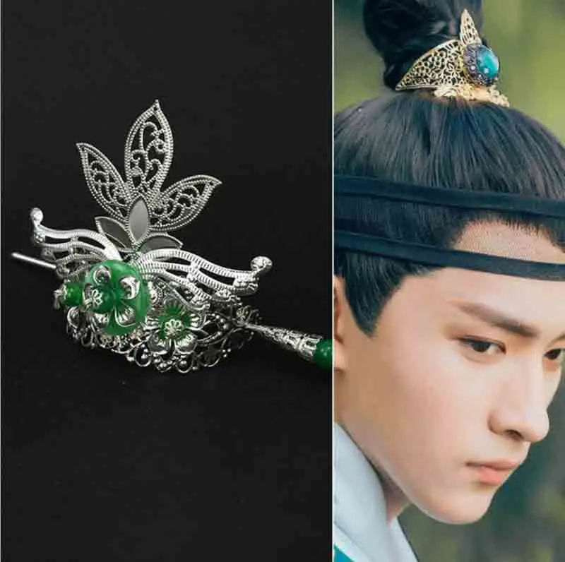 Chinese Traditional Men\'s Jewelry Headdress Hanfu Men&Women Hairwear Cos Prop Male Vintage Tuinga Topknot Gfit For Men&Women