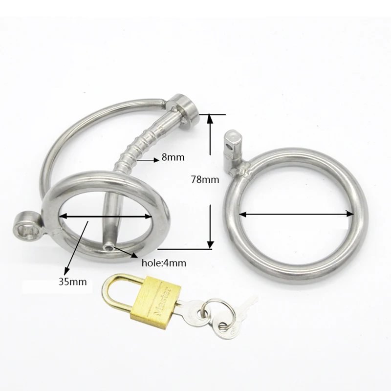 Chaste Bird Stainless Steel Male Chastity Device with Catheter,Cock Cage,Virginity Lock,Penis Ring Adult Game,Cock Ring A082