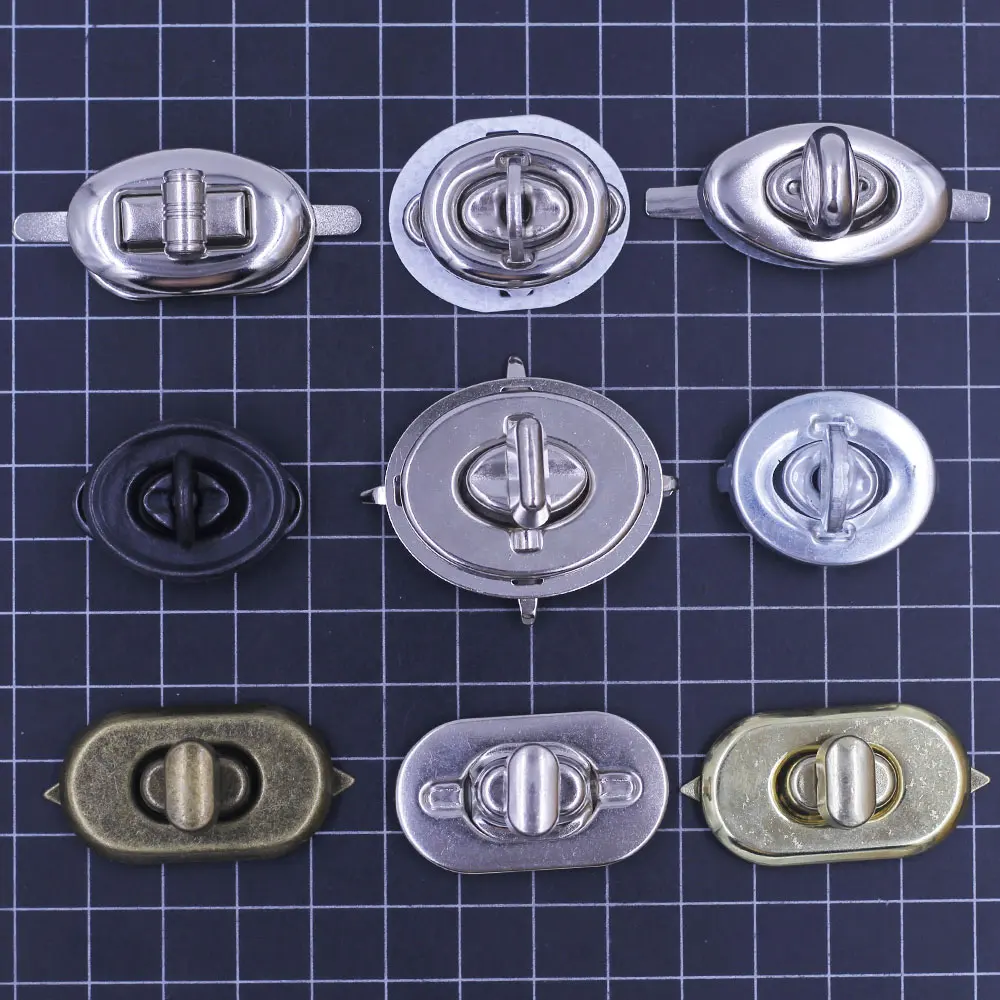 Turn Twist Switch Clasps Locks Buckle Metal For Handbag Purse Hardware Shoulder Tool Bag Craft DIY Finding