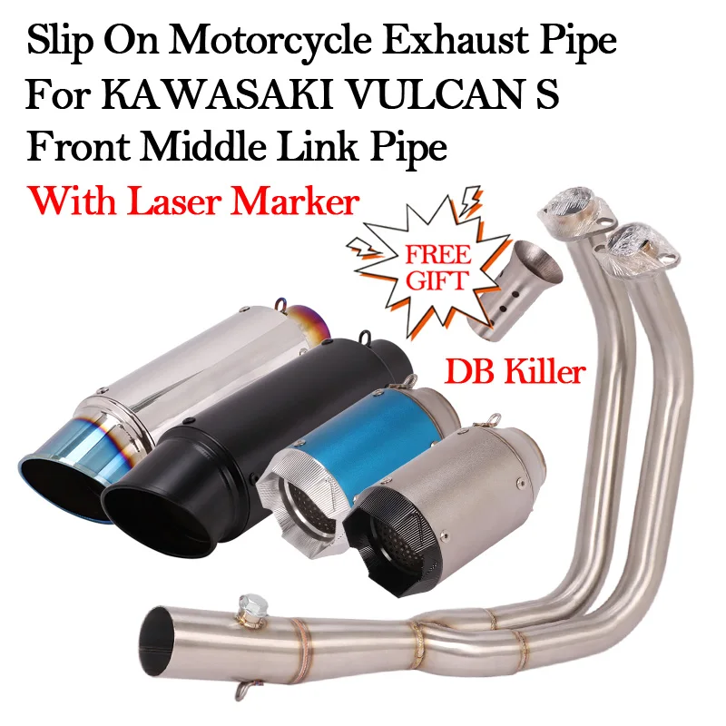 

Slip On For KAWASAKI Vulcan S S650 Motorcycle Exhaust 51MM DB Killer Escape Tube Moto Modified Front Middle Connection Link Pipe