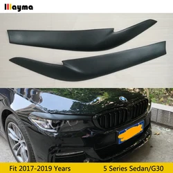 Fiber Glass Car Headlights Eyebrows For BMW 5 Series 525i Sedan 2017 2018 2019 Matte Black Primer FRP Front Lamp Eyelids G30